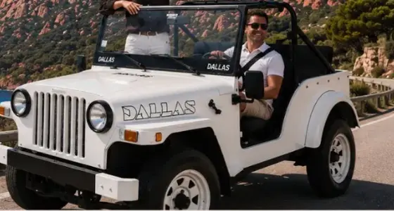 Jeep Dallas blanche décapotable